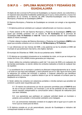 D.M.P.G - Diploma Municipios Y Pedanías De Guadalajara