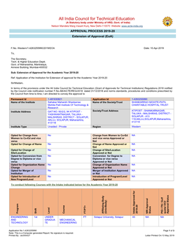 India Council for Technical Education (A Statutory Body Under Ministry of HRD, Govt