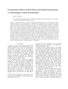 Compensatory Effects of Boat Wake and Dredge Spoil Disposal on Assemblages of Macroinvertebrates