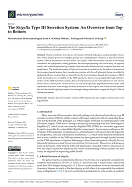 The Shigella Type III Secretion System: an Overview from Top to Bottom