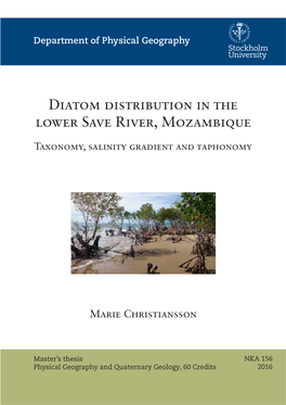 Diatom Distribution in the Lower Save River, Mozambique