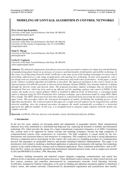 Modeling of Lontalk Algorithm in Control Networks