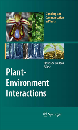 Plant-Environment Interactions: from Sensory Plant Biology to Active