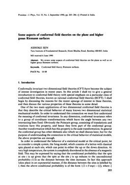 Some Aspects of Conformal Field Theories on the Plane and Higher Genus Riemann Surfaces