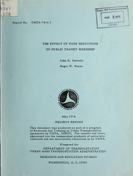 The Effect of Fare Reductions on Public Transit Ridership