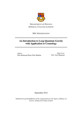 An Introduction to Loop Quantum Gravity with Application to Cosmology