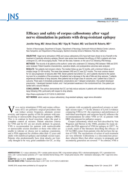 Efficacy and Safety of Corpus Callosotomy After Vagal Nerve Stimulation in Patients with Drug-Resistant Epilepsy