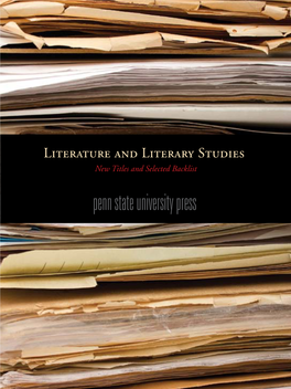 Literature and Literary Studies