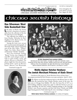 Downtown Jewish Chicago” SUNDAY, AUGUST 26 1:00 PM — 3:30 PM Meet in the Chicago Cultural Center Lobby • 78 East Washington Street Guide: Herbert Eiseman