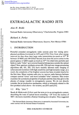 Extragalactic Radio Jets