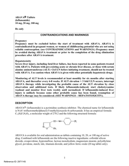 Leflunomide) 10 Mg, 20 Mg, 100 Mg