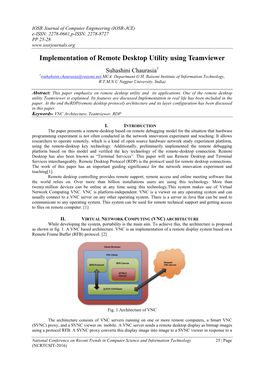 Implementation of Remote Desktop Utility Using Teamviewer