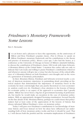 Friedman's Monetary Framework