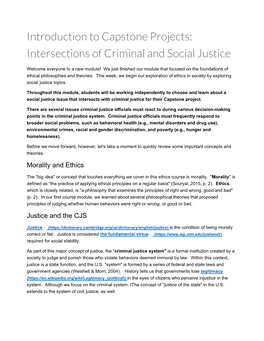 Intersections of Criminal and Social Justice