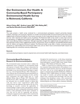 A Community-Based Participatory Environmental Health Survey In