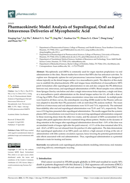 Pharmacokinetic Model Analysis of Supralingual, Oral and Intravenous Deliveries of Mycophenolic Acid