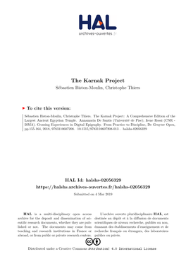 The Karnak Project Sébastien Biston-Moulin, Christophe Thiers