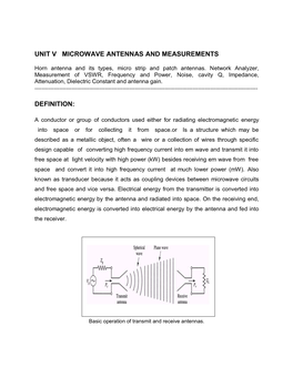 Unit V Microwave Antennas and Measurements