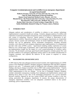 Computer Terminal Placement and Workflow in an Emergency Department: an Agent-Based Model Mollie R