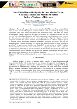 Chavchay Saifullah and Muhidin M Dahlan Review of Sociology of Literature