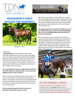 Muhaarar=S Early Success for Shadwell Cont