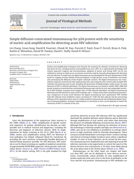 Simple Diffusion-Constrained Immunoassay for P24 Protein with the Sensitivity of Nucleic Acid Amplification for Detecting Acute