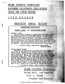 Helms Track and Field Annual 1956