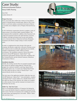 Case Study: Professional Baseball Stadium Heavy-Traffic Flooring