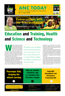 Education and Training, Health and Science and Technology