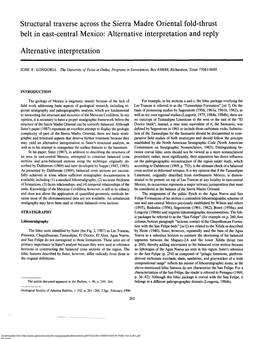 Structural Traverse Across the Sierra Madre Oriental Fold-Thrust Belt in East-Central Mexico: Alternative Interpretation and Reply