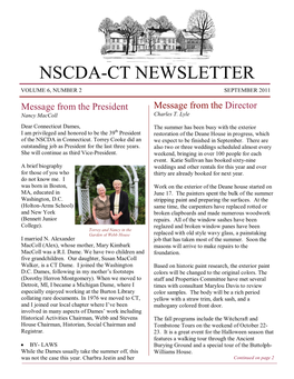 Nscda-Ct Newsletter