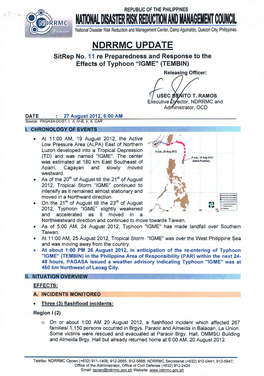 Summary Report on the Effects of Tropical Storm Cosme