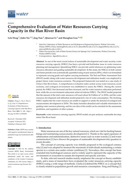 Comprehensive Evaluation of Water Resources Carrying Capacity in the Han River Basin