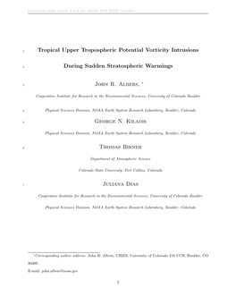 Tropical Upper Tropospheric Potential Vorticity Intrusions