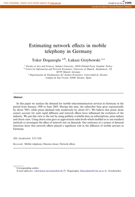 Estimating Network Effects in Mobile Telephony in Germany