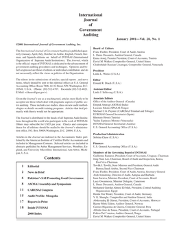 International Journal of Government Auditing Contents