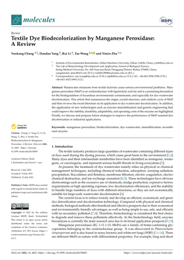 Textile Dye Biodecolorization by Manganese Peroxidase: a Review