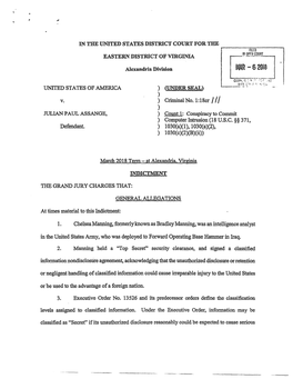 Doj Indictment of Julian Assange