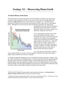 Geology 111 – Discovering Planet Earth
