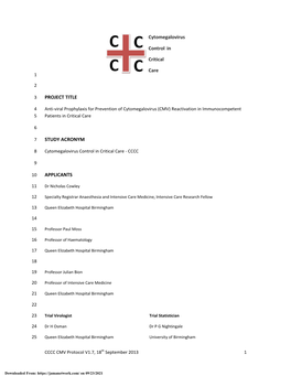 Safety and Efficacy of Antiviral Therapy for Prevention of Cytomegalovirus Reactivation in Immunocompetent Critically Ill Patien