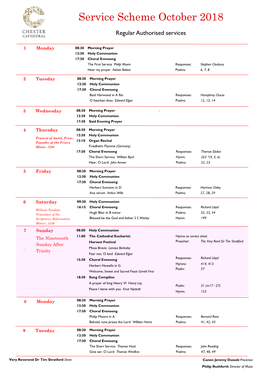 Service Scheme October 2018