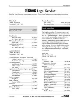 Legal Services Telephone Directory