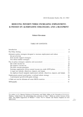 Reducing Poverty While Increasing Employment: a Primer on Alternative Strategies