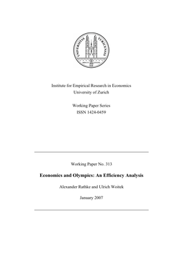 Economics and Olympics: an Efficiency Analysis