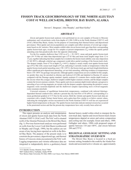 Fission Track Geochronology of the North Aleutian Cost #1 Well (Ocs-8218), Bristol Bay Basin, Alaska