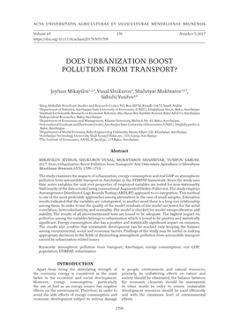 Does Urbanization Boost Pollution from Transport?