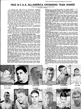 1963 N.C.A,A. All-America Swimming Team Named G