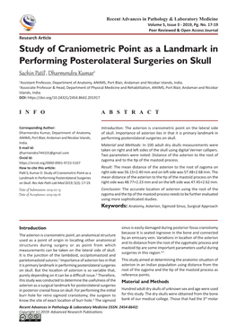 Study of Craniometric Point As a Landmark in Performing Posterolateral Surgeries on Skull