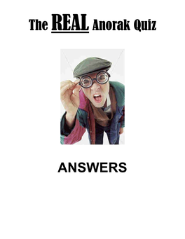 The Realanorak Quiz ANSWERS