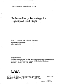 Turbomachinery Technology for High-Speed Civil Flight